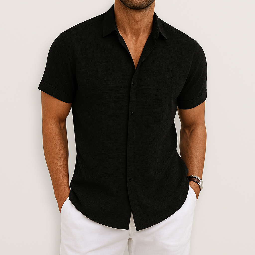 Men's Short Sleeve Button Up Shirt | Lightweight & Breathable Casual Wear 5