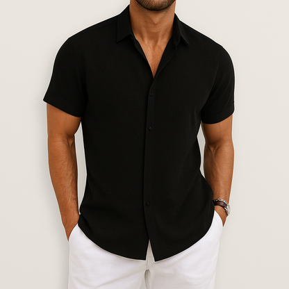 Men's Short Sleeve Button Up Shirt | Lightweight & Breathable Casual Wear 5