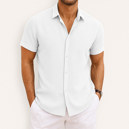 Men's Short Sleeve Button Up Shirt | Lightweight & Breathable Casual Wear 7