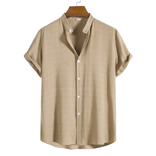 Men's Short Sleeve Button Up Shirt | Relaxed Fit with Classic Collar 0