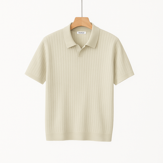 Men's Short Sleeve Polo Shirt | Elegant Striped Design with Classic Collar 0