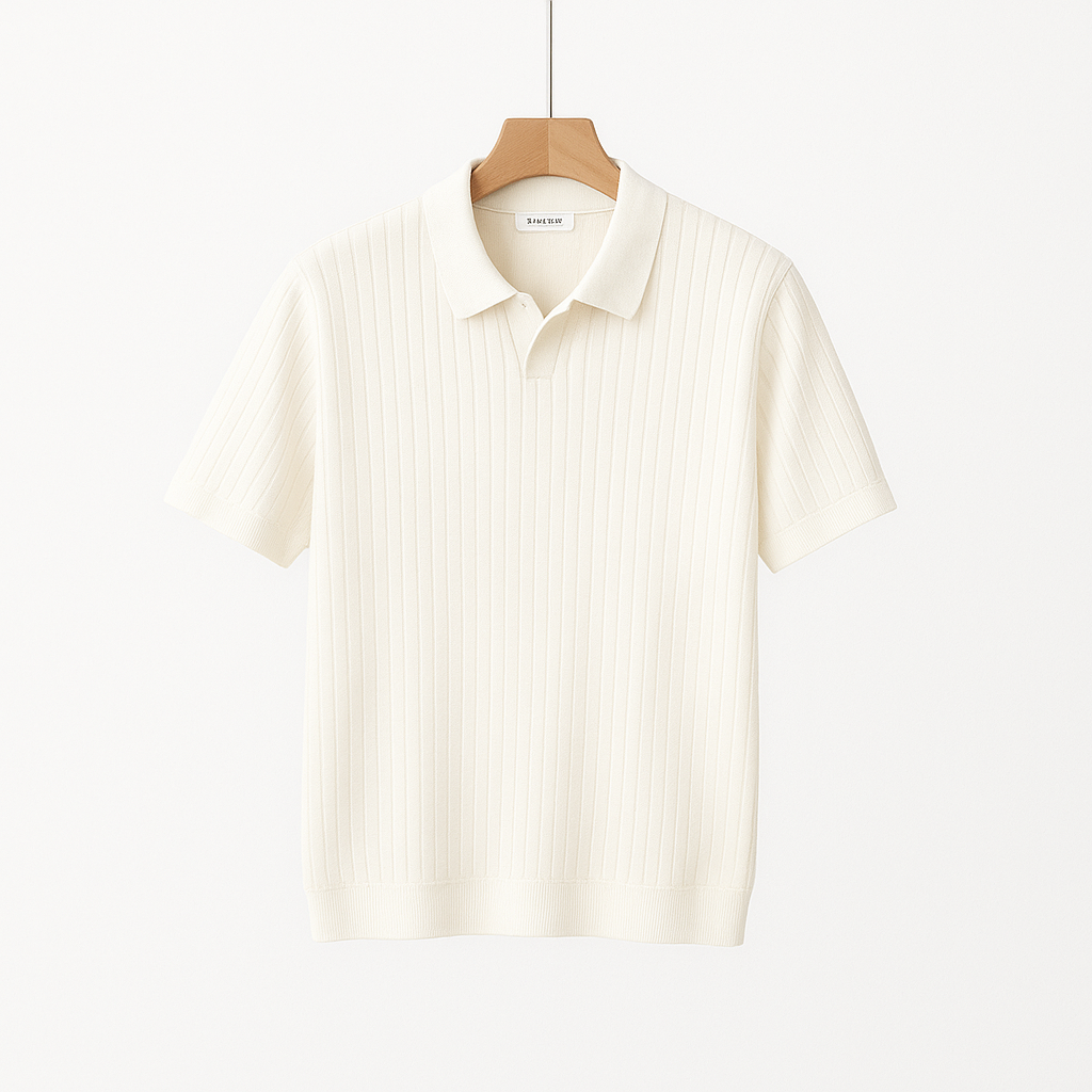 Men's Short Sleeve Polo Shirt | Elegant Striped Design with Classic Collar 3