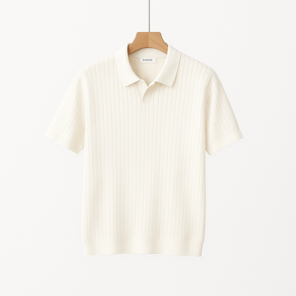 Men's Short Sleeve Polo Shirt | Elegant Striped Design with Classic Collar 3