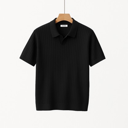 Men's Short Sleeve Polo Shirt | Elegant Striped Design with Classic Collar 4