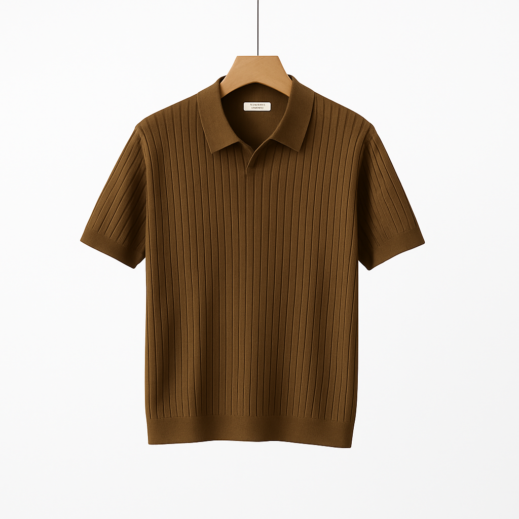 Men's Short Sleeve Polo Shirt | Elegant Striped Design with Classic Collar 5