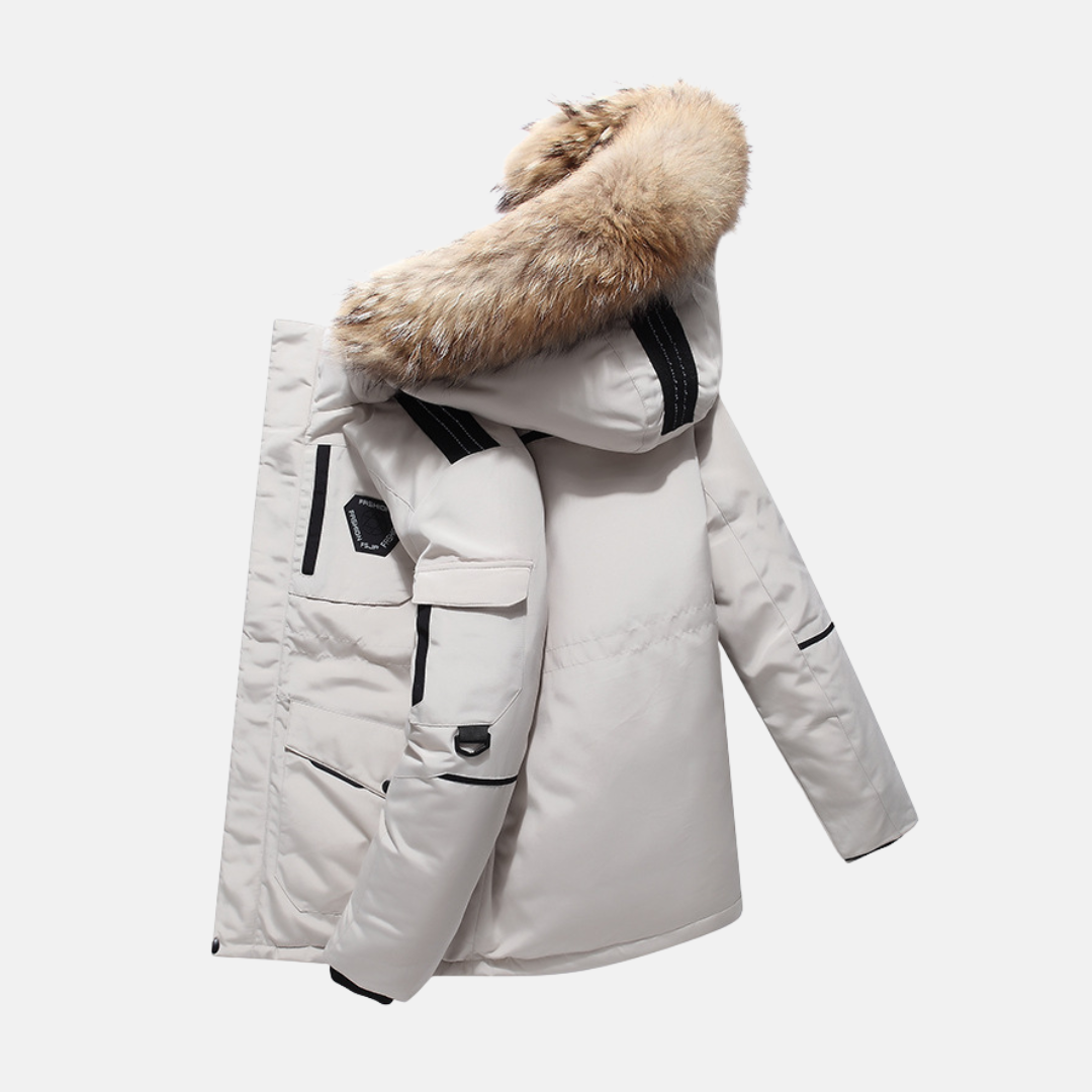 Men's Winter Coat | Insulated Design with Faux Fur Collar 0