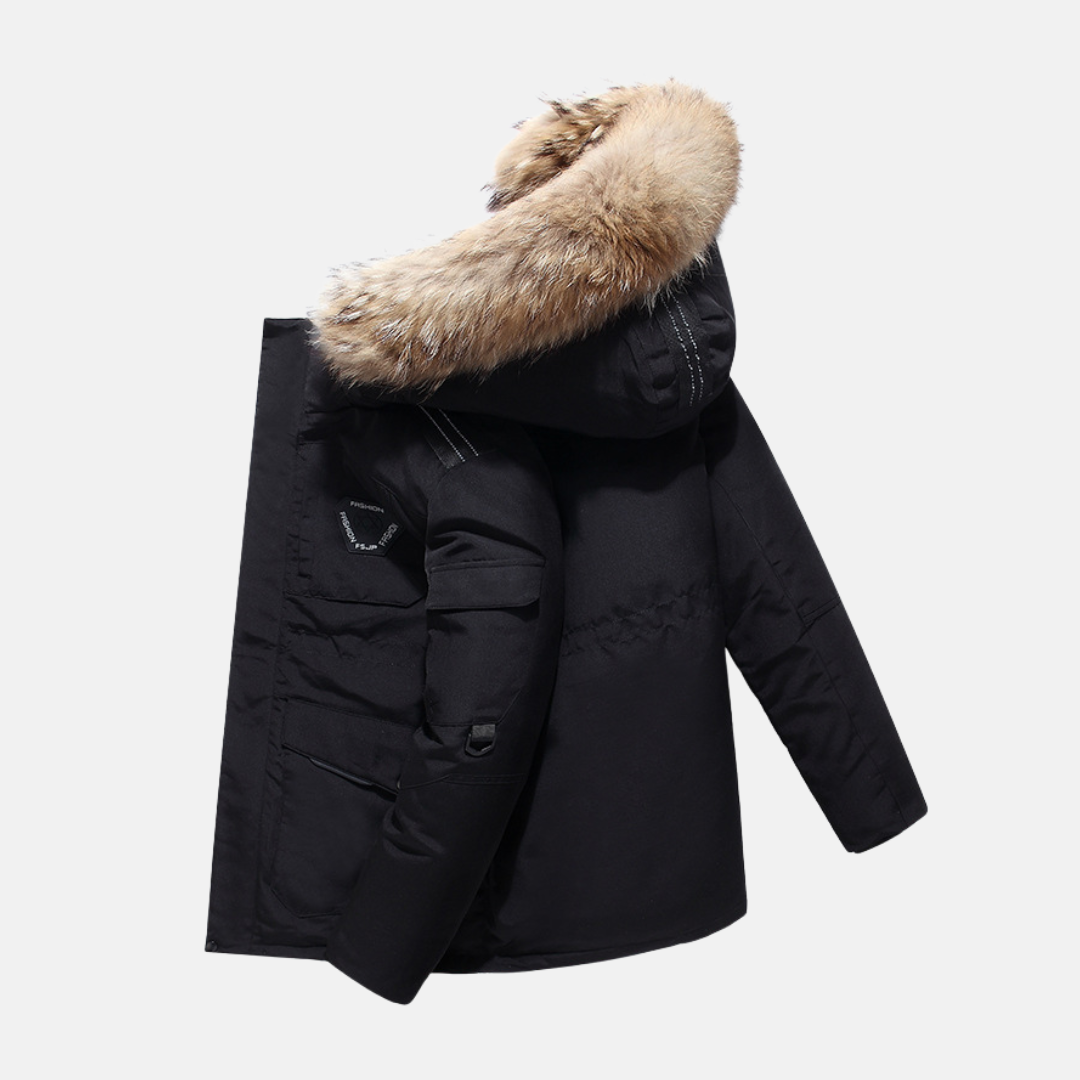 Men's Winter Coat | Insulated Design with Faux Fur Collar 2