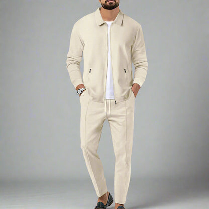 Men's Zip Up Cardigan Sweater | Slim Fit Waffle Knit with Zip Pockets 0
