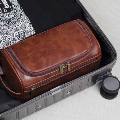 Mens Travel Toiletry Bag | Durable PU Leather Dopp Kit with Functional Design 2
