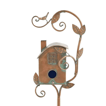 Metal Birdhouse with Pole | Durable Weather-Resistant Design for Garden 9