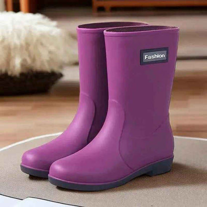 Mid-Calf Rain Boots | Waterproof PVC with Non-Slip Design for Women 4