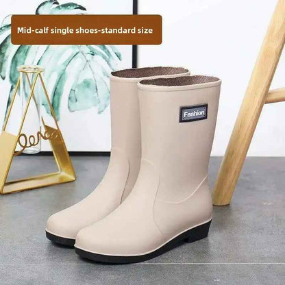 Mid-Calf Rain Boots | Waterproof PVC with Non-Slip Design for Women 6