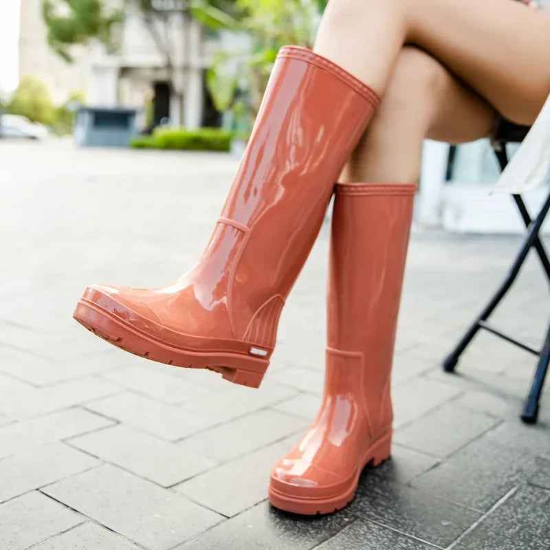 Mid-Calf Waterproof Rain Boots | Stylish Non-Slip Rubber Design for Women 2