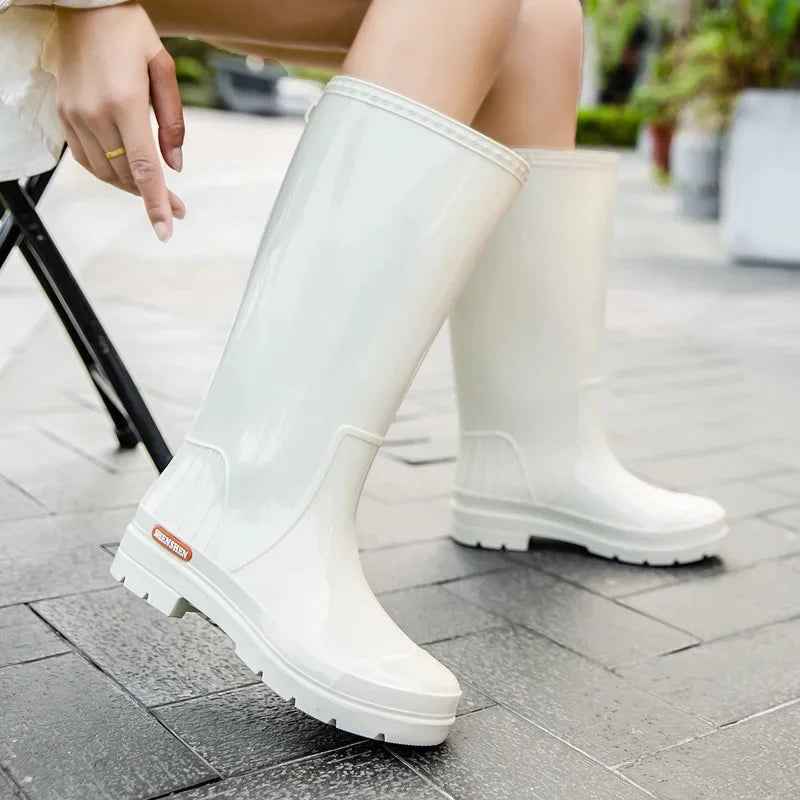 Mid-Calf Waterproof Rain Boots | Stylish Non-Slip Rubber Design for Women 5