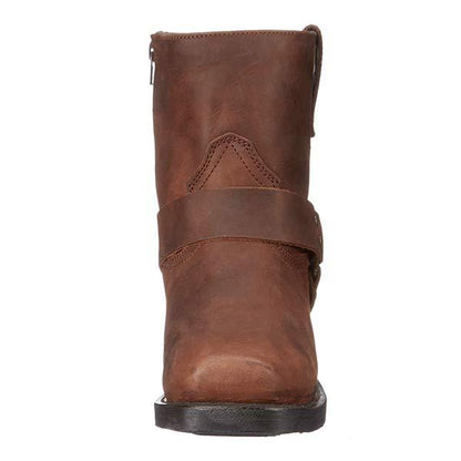 Mid-Cut Biker Boots | Premium Full-Grain Leather with Harness Detail 3
