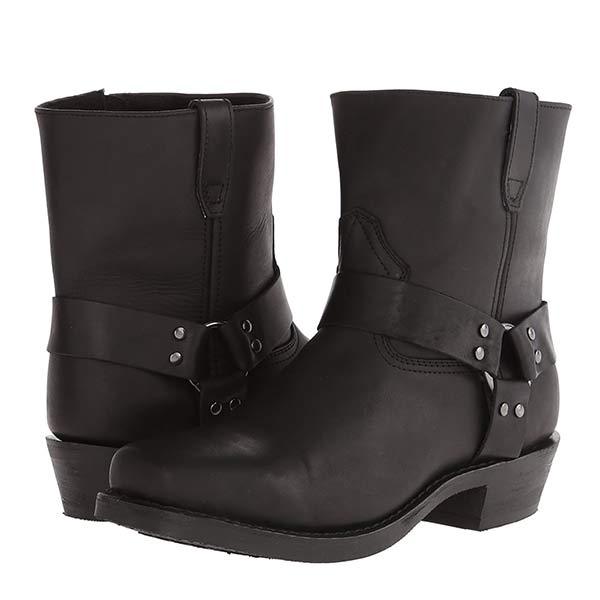 Mid-Cut Biker Boots | Premium Full-Grain Leather with Harness Detail 6