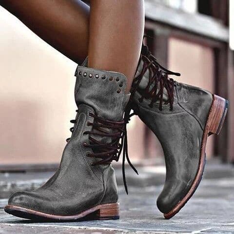 Mid Calf Boots for Women | Vintage Leather Design with Comfortable Fit 1