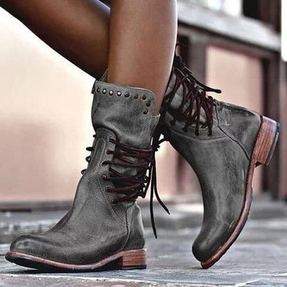 Mid Calf Boots for Women | Vintage Leather Design with Comfortable Fit 1