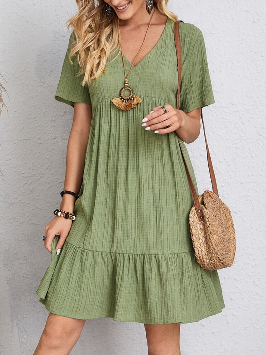 Midi Casual Dress | Lightweight Pleated Design for Effortless Style 0