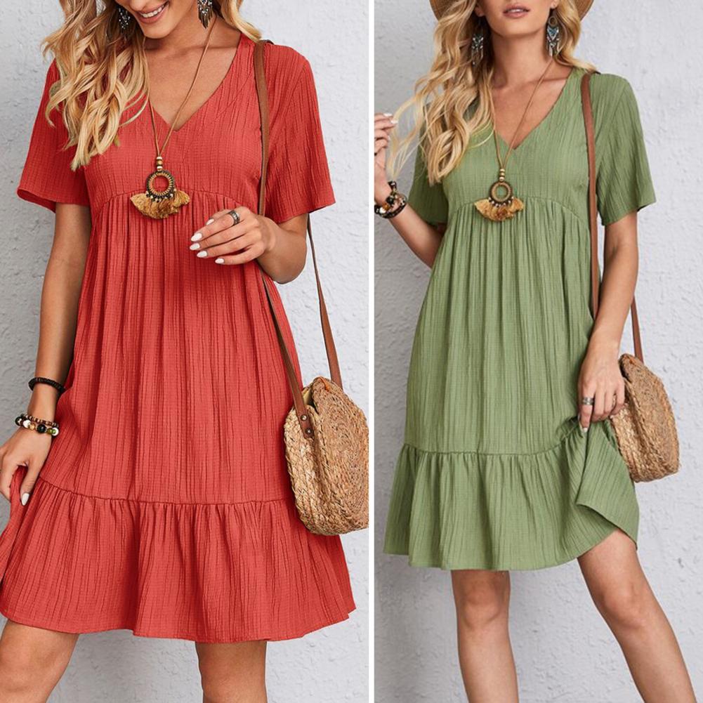Midi Casual Dress | Lightweight Pleated Design for Effortless Style 1