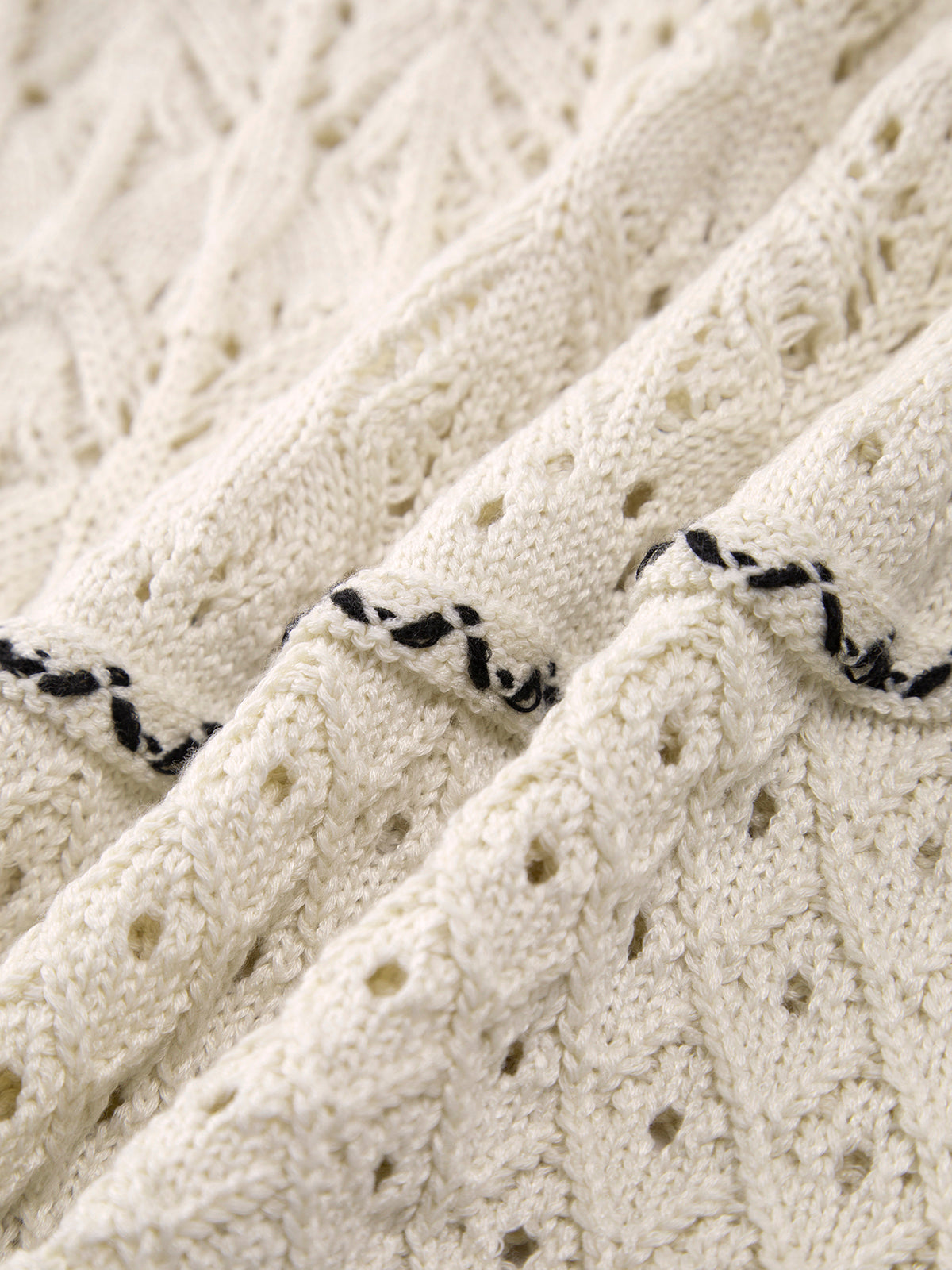 Midi Crochet Eyelet Dress | High Stretch Knit with Contrast Binding 2