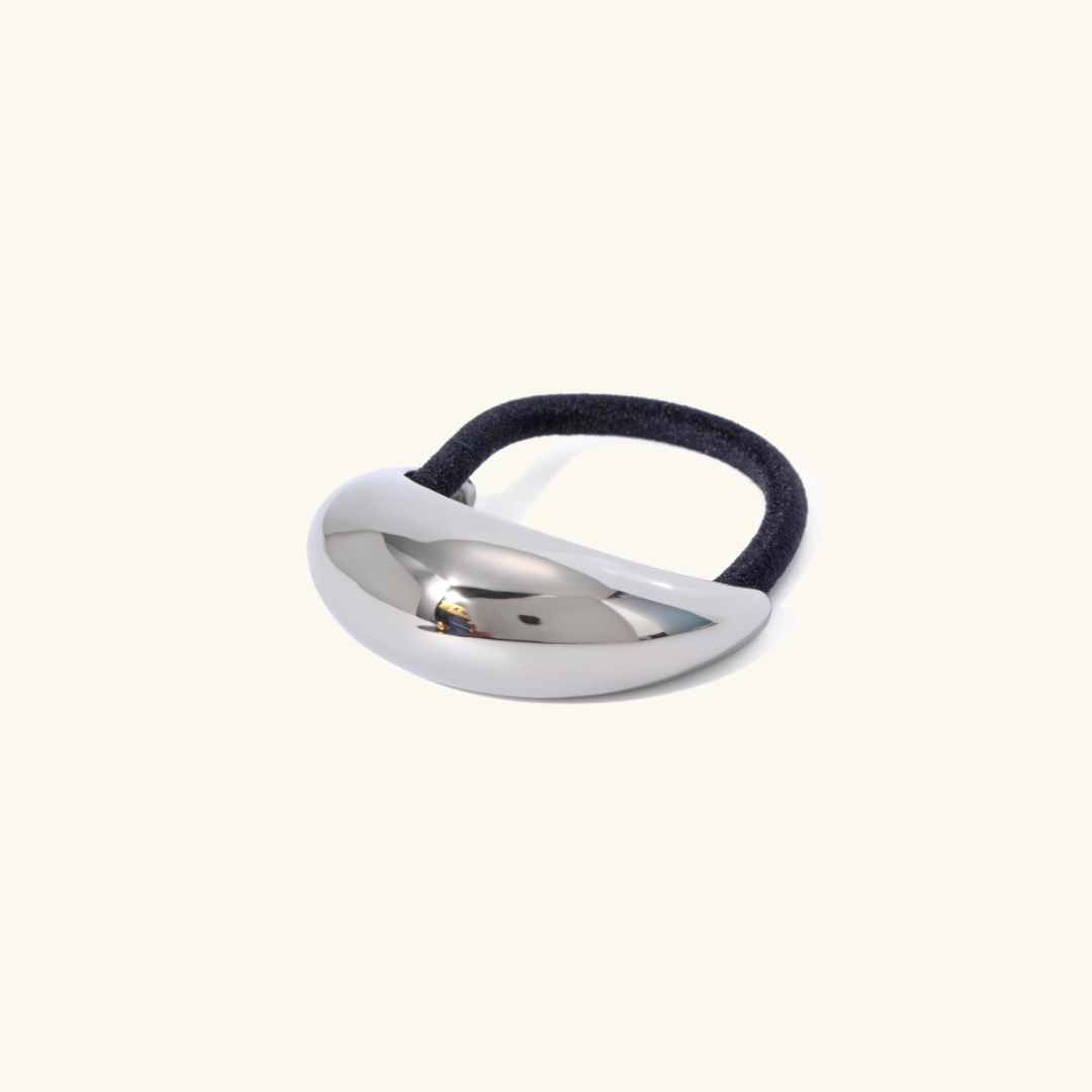 Mini Dome Pony Cuff | Stylish Gold Wedge Hair Accessory for Secure All-Day Hold 3
