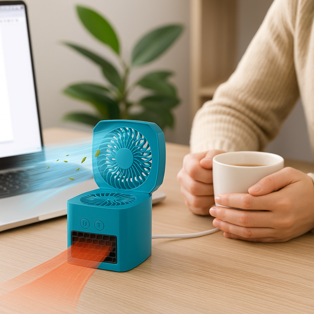 Mini Electric Heater | Portable Space Heater and Cooling Fan for Year-Round Comfort 6