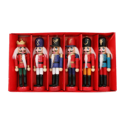 Mini Nutcracker Ornaments | Set of 6 Wooden Christmas Decorations 0