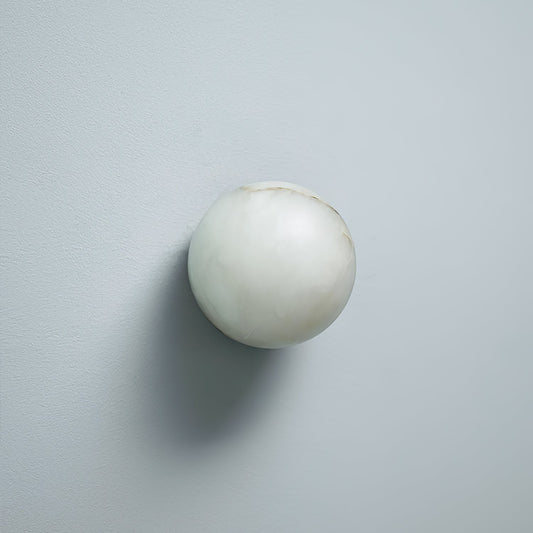 Mini Orb Wall Lamp | Elegant Alabaster Globe with Discreet Hardware 0