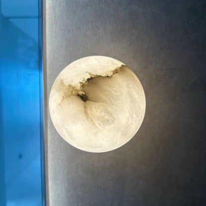 Mini Orb Wall Lamp | Elegant Alabaster Globe with Discreet Hardware 3