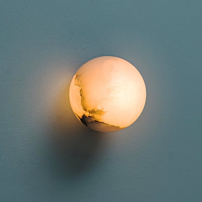 Mini Orb Wall Lamp | Elegant Alabaster Globe with Discreet Hardware 5