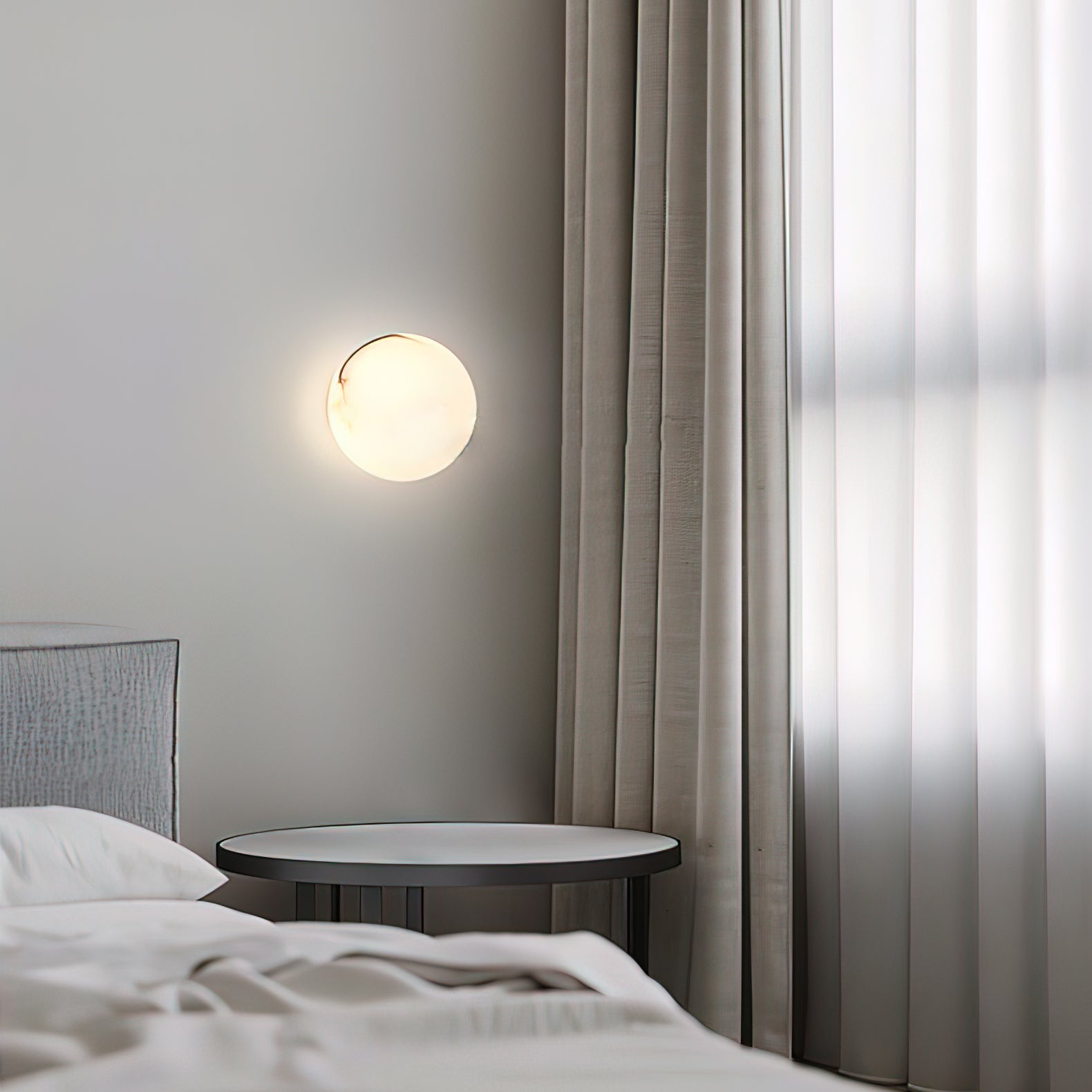 Mini Orb Wall Lamp | Elegant Alabaster Globe with Discreet Hardware 7