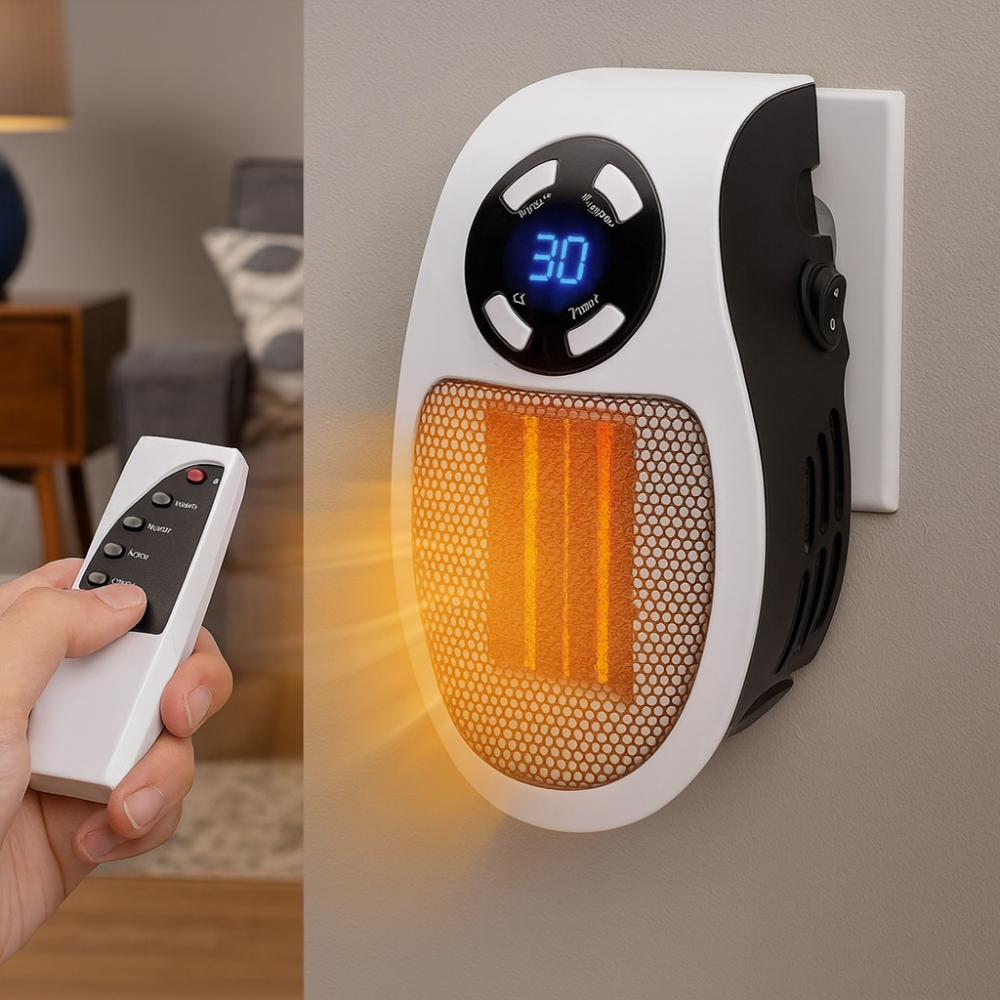 Mini Wall Electric Heater | Compact Energy-Efficient Space Heater with Remote Control 0