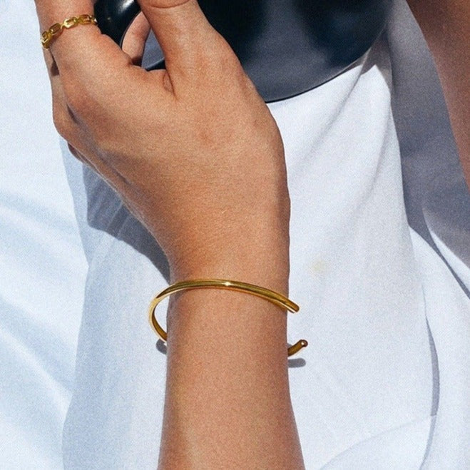 Minimalist Gold Bangle | Durable Stainless Steel with 18k Gold Plating 4