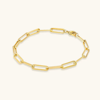 Minimalist Gold Paperclip Bracelet | Durable Stainless Steel with 14k Gold Plating 0