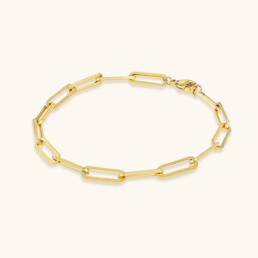 Minimalist Gold Paperclip Bracelet | Durable Stainless Steel with 14k Gold Plating 0