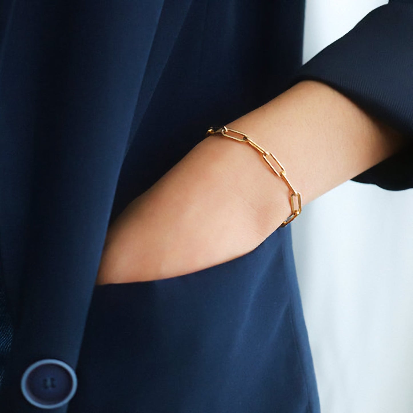 Minimalist Gold Paperclip Bracelet | Durable Stainless Steel with 14k Gold Plating 2