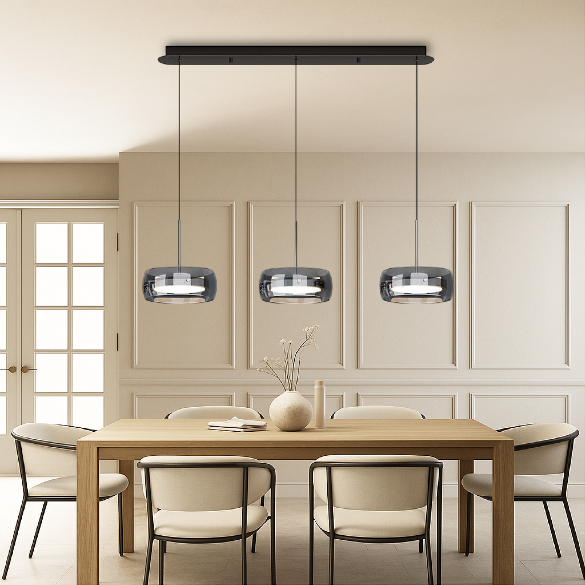 Minimalist Pendant Light | Elegant Iron and Glass Design for Kitchen and Dining 2