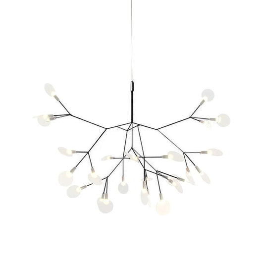 Modern Black Chandelier | Flower-Shaped Acrylic Design with Remote Control 0