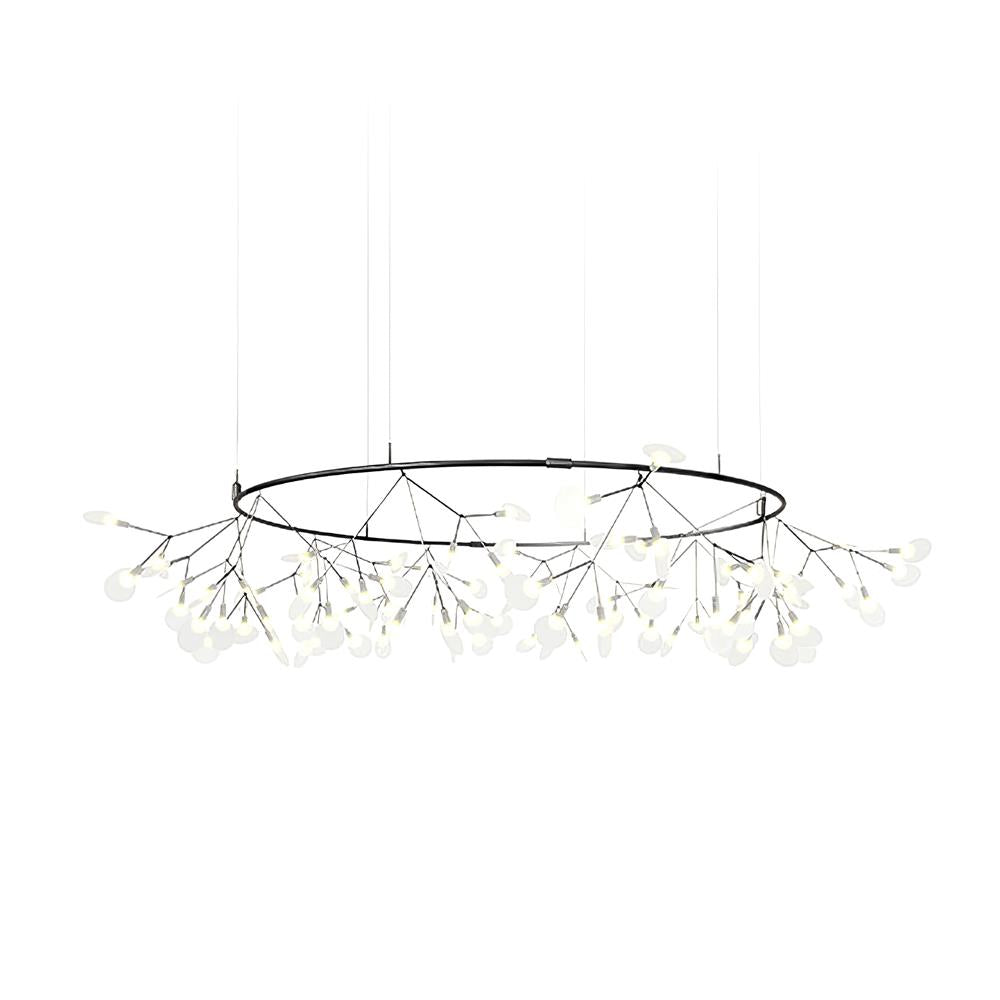 Modern Black Chandelier | Flower-Shaped Acrylic Design with Remote Control 11