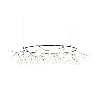 Modern Black Chandelier | Flower-Shaped Acrylic Design with Remote Control 11