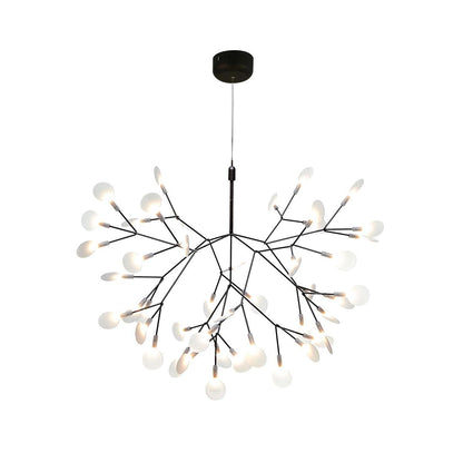 Modern Black Chandelier | Flower-Shaped Acrylic Design with Remote Control 12