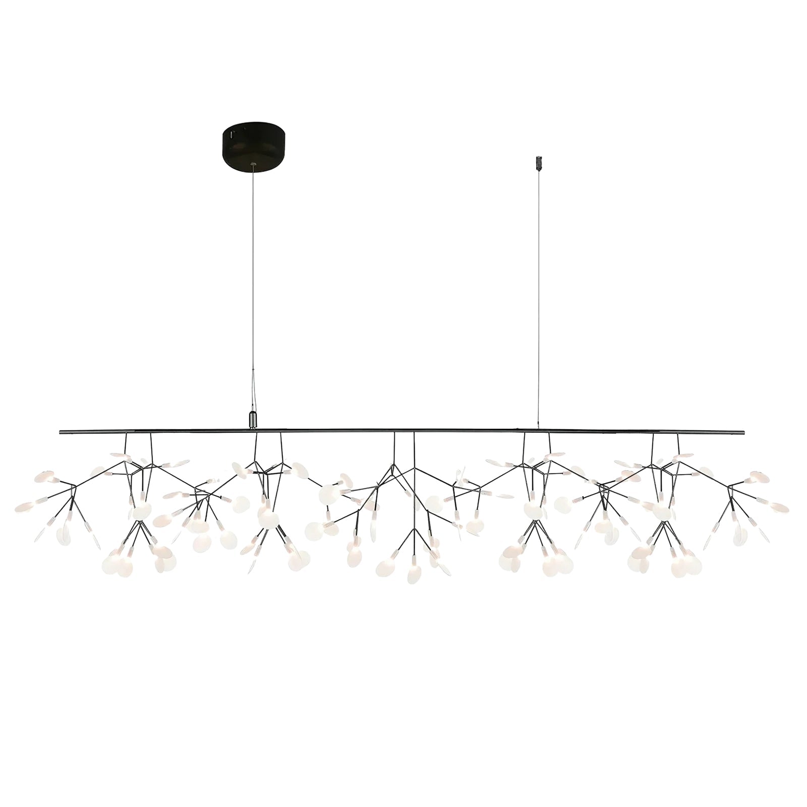 Modern Black Chandelier | Flower-Shaped Acrylic Design with Remote Control 13