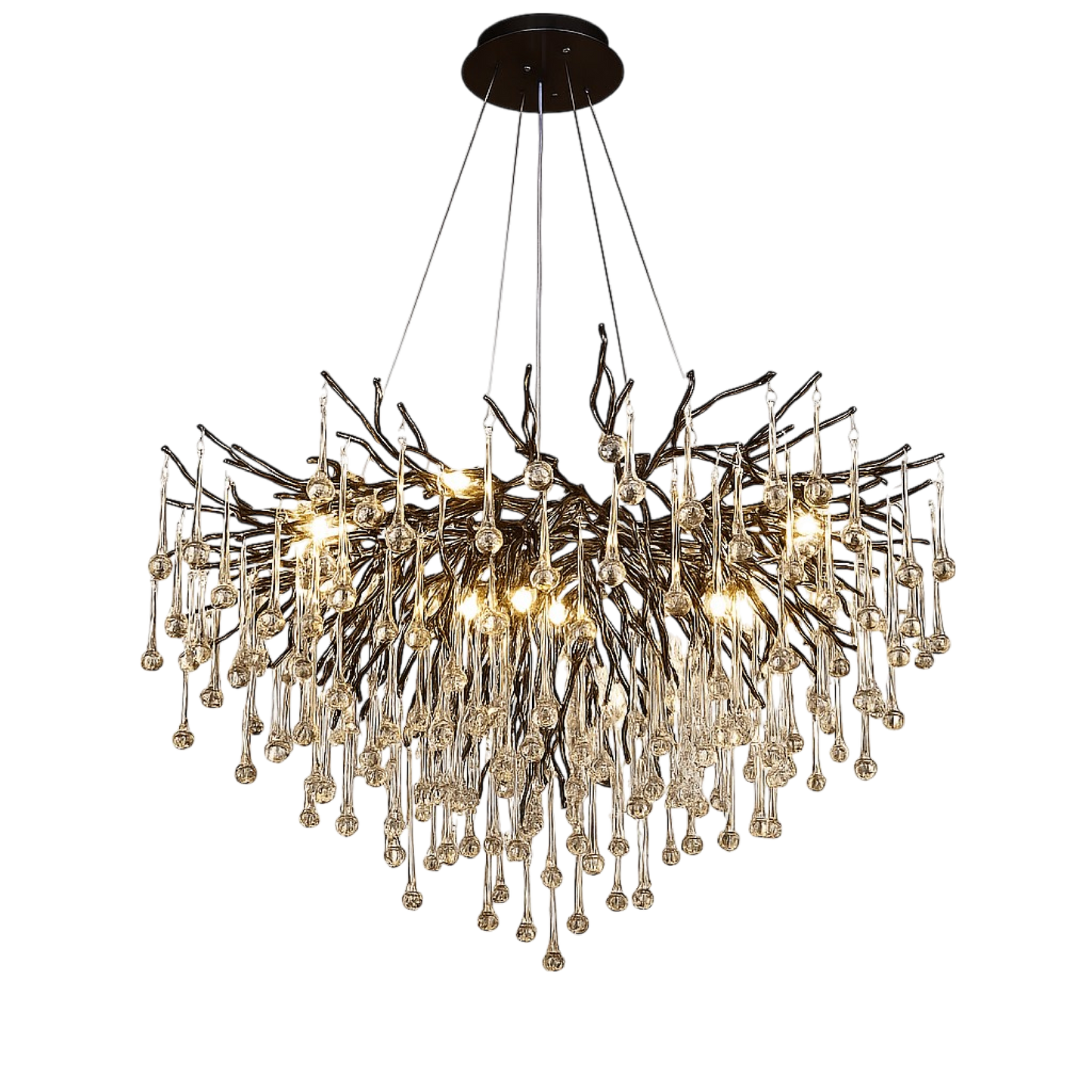 Modern Black Chandelier | Raindrop Design with LED Lighting for Dining Rooms 0