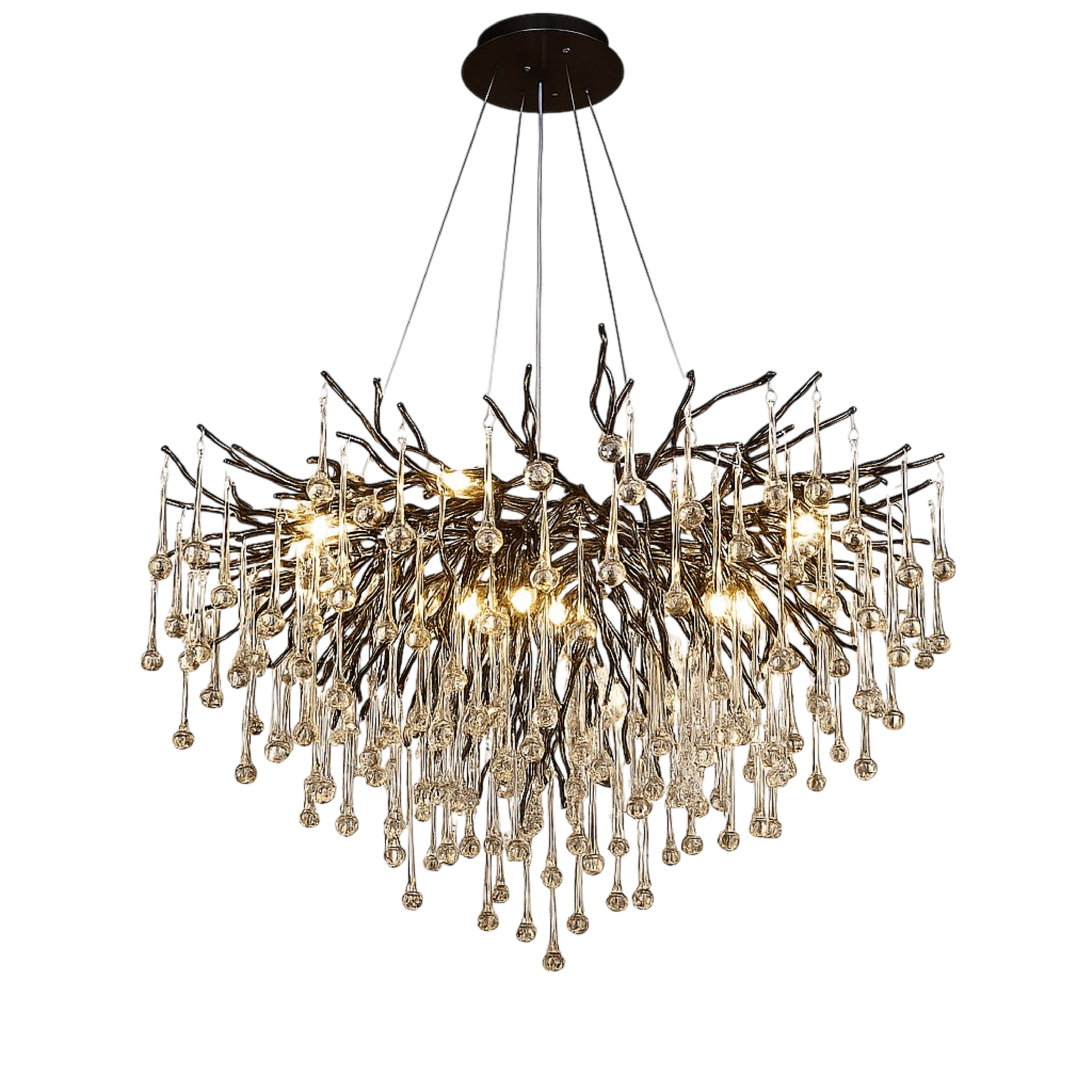 Modern Black Chandelier | Raindrop Design with LED Lighting for Dining Rooms 0