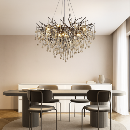 Modern Black Chandelier | Raindrop Design with LED Lighting for Dining Rooms 3