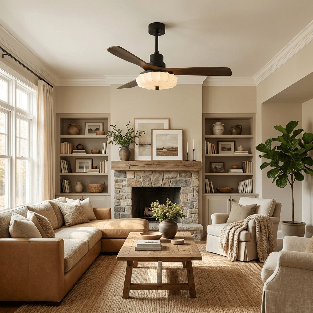 Modern Ceiling Fan Light | Flush Mount Design with Adjustable Brightness 3