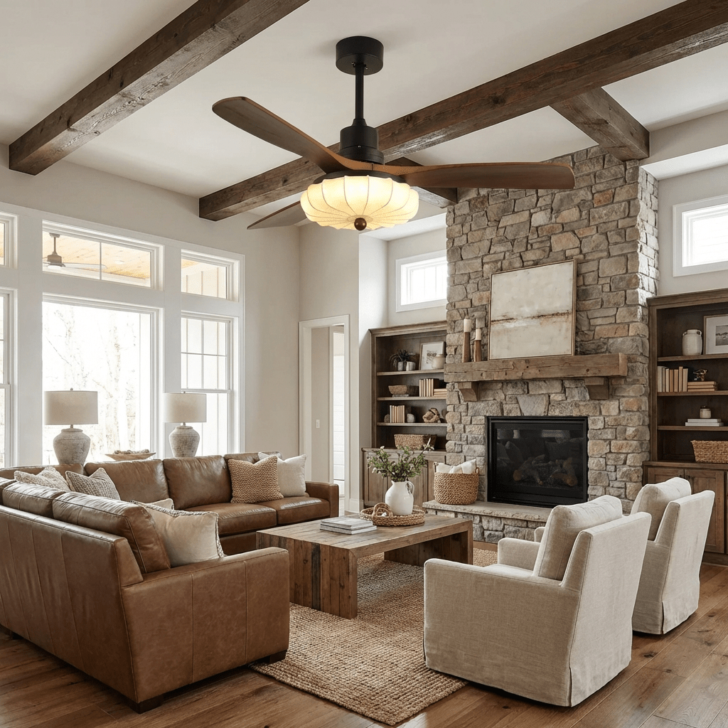 Modern Ceiling Fan Light | Flush Mount Design with Adjustable Brightness 4