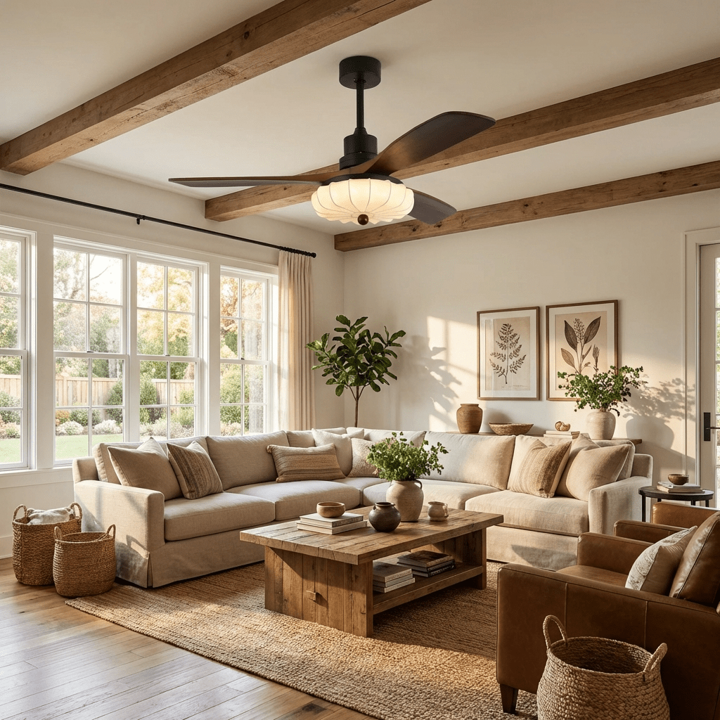 Modern Ceiling Fan Light | Flush Mount Design with Adjustable Brightness 6