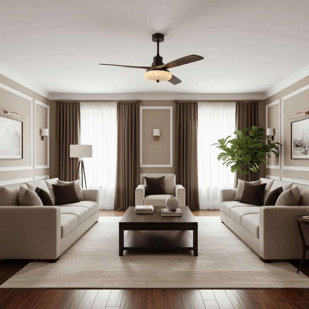 Modern Ceiling Fan Light | Flush Mount Design with Adjustable Brightness 7